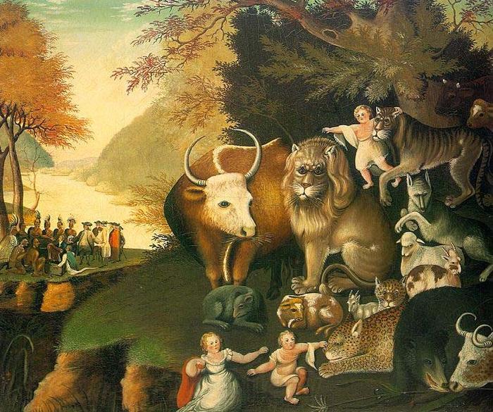 Edward Hicks Peaceable Kingdom Norge oil painting art